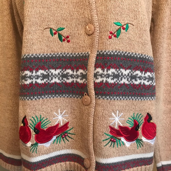 Vintage Crystal Kobe Christmas Sweater Cardigan - Picture 6 of 11